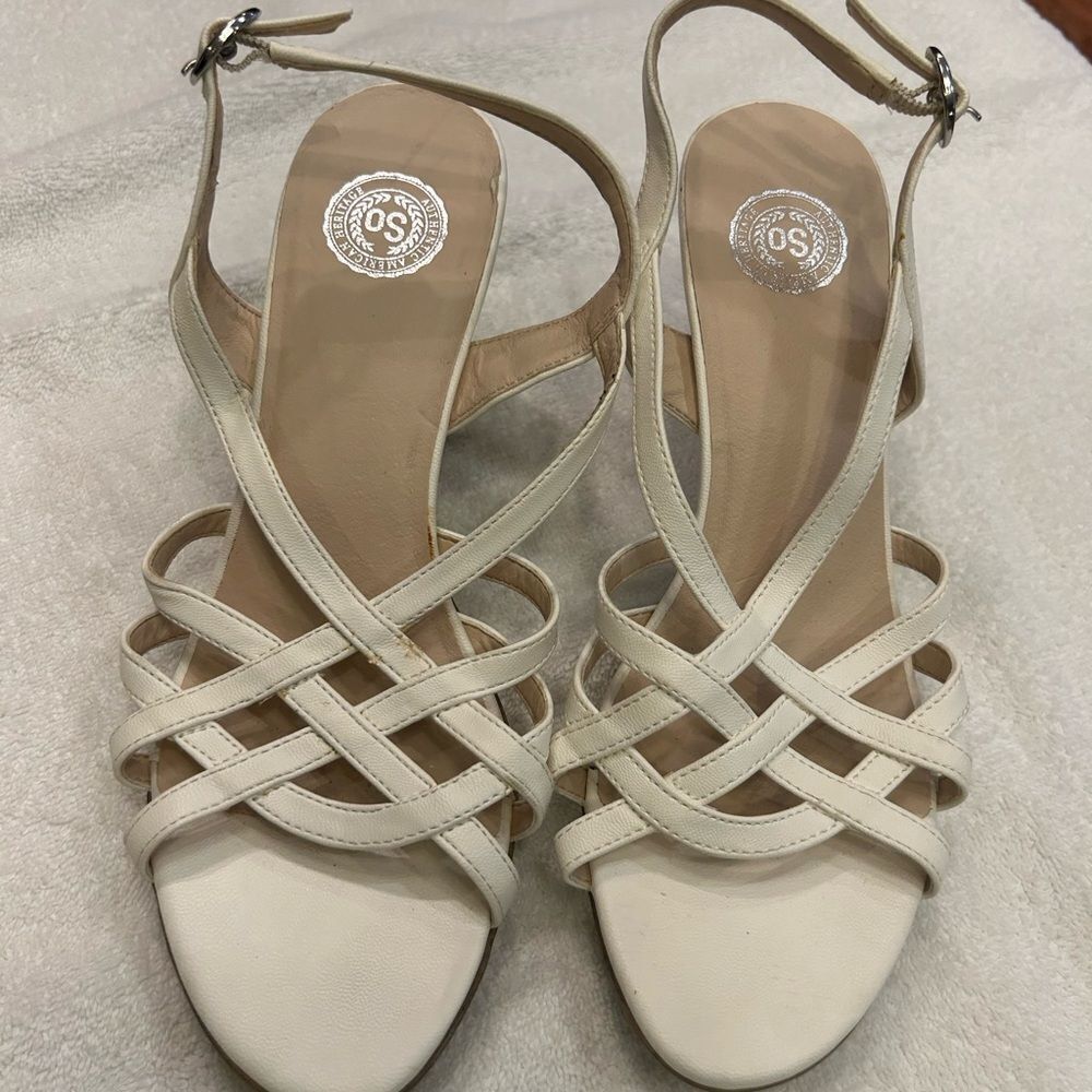 SO Cream Strappy Sandals with Ankle Buckle